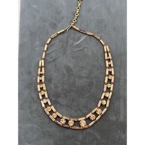 VTG Fischland Schmuck Necklace Goldtone Amber Stones In Settings Marked